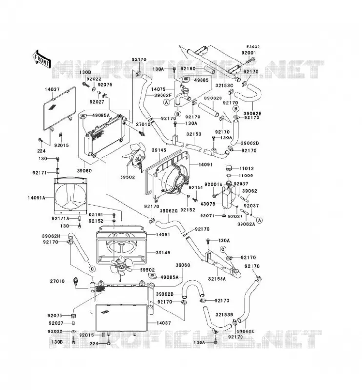 RADIATEUR Kawasaki SSV 950 2000 MULE 2510 DIESEL  KAF950-A1