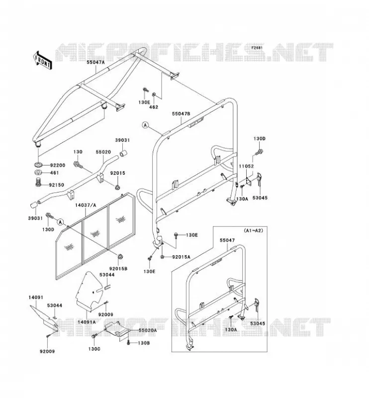 PROTECTION/CHASSIS CAB Kawasaki SSV 950 2001 MULE 2510 DIESEL  KAF950-A2
