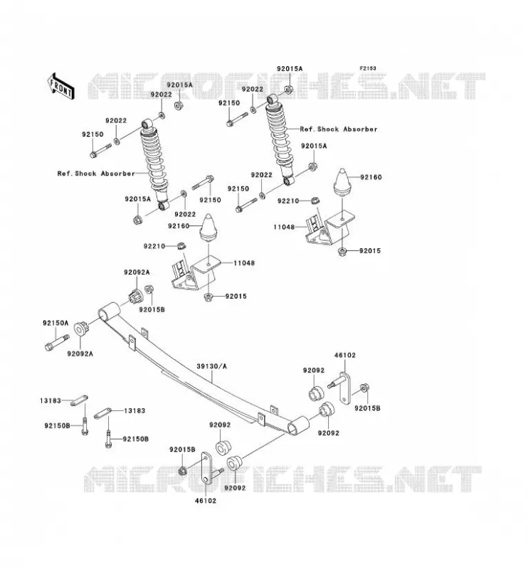 SUSPENSION ARRI&Egrave;RE Kawasaki SSV 950 2001 MULE 2510 DIESEL  KAF950-A2