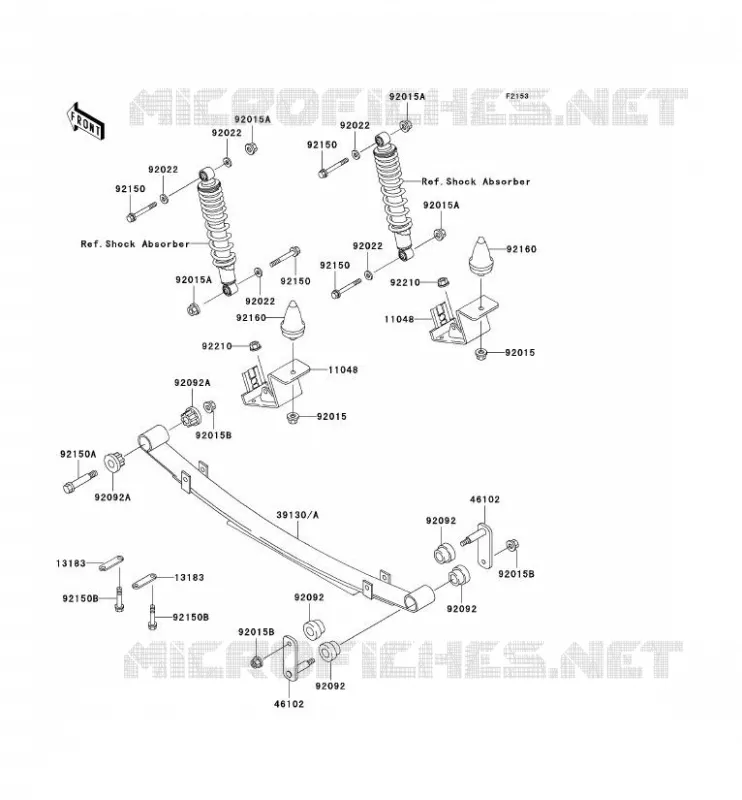 SUSPENSION ARRI&Egrave;RE Kawasaki SSV 950 2002 MULE 2510 DIESEL  KAF950-A3
