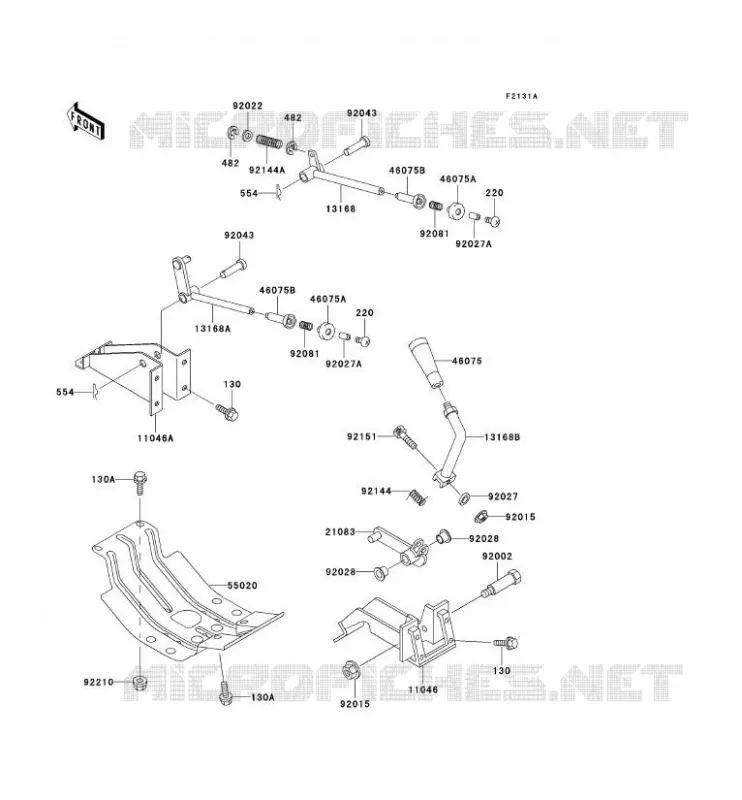 PIECE DE CADRE(LEVIER) Kawasaki SSV 950 no_year MULE 2510 DIESEL  KAF950-A3