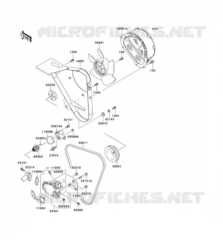 POMPE &Agrave; EAU Kawasaki SSV 950 no_year MULE 2510 DIESEL  KAF950-A3