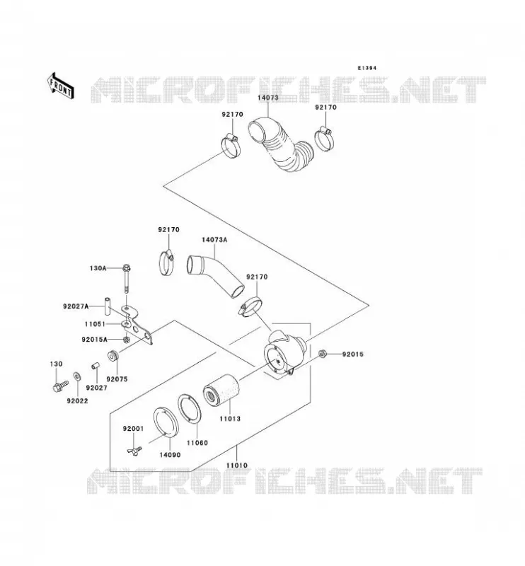 FILTRE A AIR - CONVERTISSEUR Kawasaki SSV 950 no_year MULE 3010 DIESEL  KAF950-B1