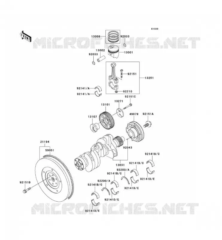 VILEBREQUIN/PISTON Kawasaki SSV 950 no_year MULE 3010 DIESEL  KAF950-B1