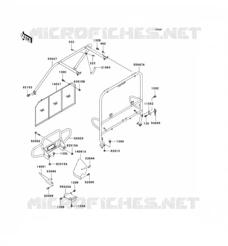PROTECTION/CHASSIS CAB Kawasaki SSV 950 no_year MULE 3010 DIESEL  KAF950-B1