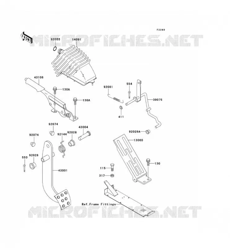 PEDALE DE FREIN Kawasaki SSV 950 2004 MULE 3010 DIESEL 4X4  KAF950-B2