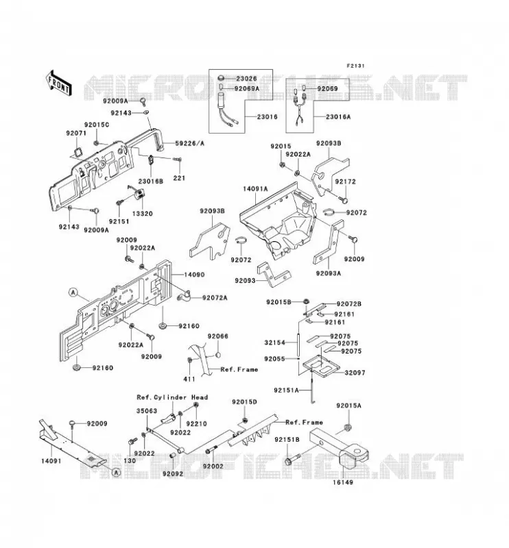 PIECE DE CADRE (COUVERTURE) Kawasaki SSV 950 2004 MULE 3010 DIESEL 4X4  KAF950-B2