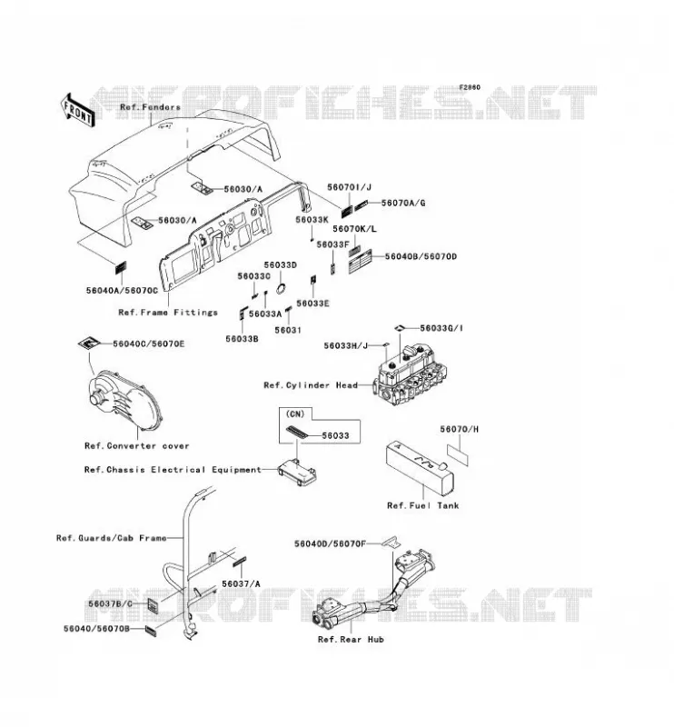 LABEL Kawasaki SSV 950 2004 MULE 3010 DIESEL 4X4  KAF950-B2