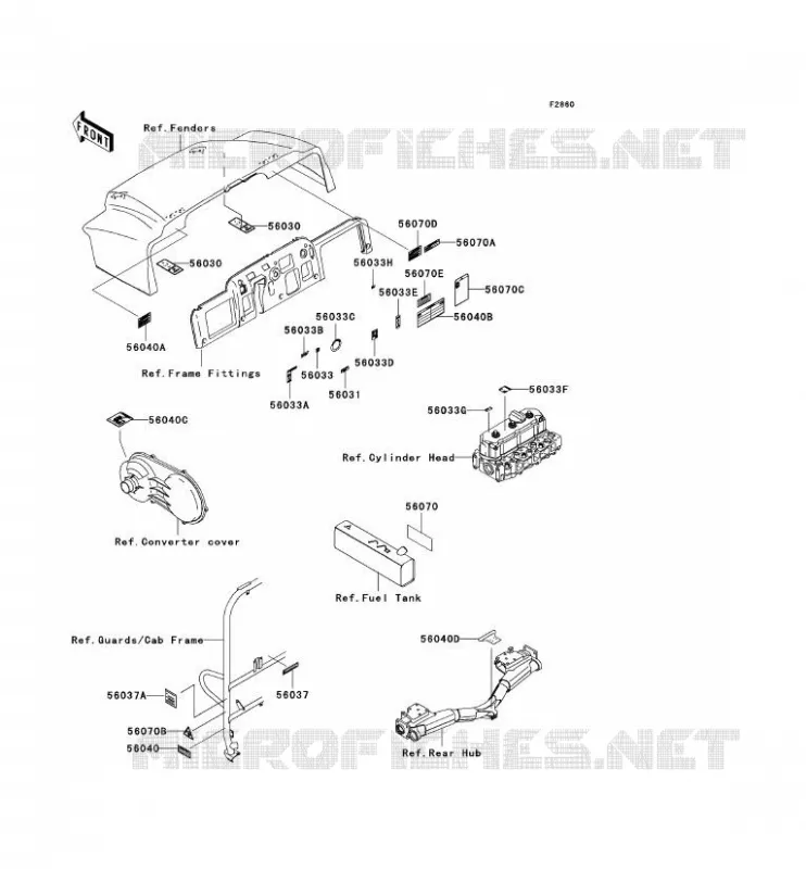 LABEL Kawasaki SSV 950 2005 MULE 3010 DIESEL 4X4  KAF950-B3