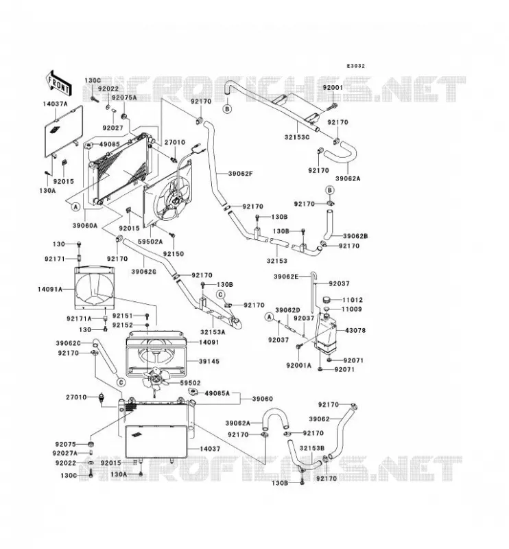 RADIATEUR Kawasaki SSV 950 2005 MULE 3010 DIESEL 4X4  KAF950-B3