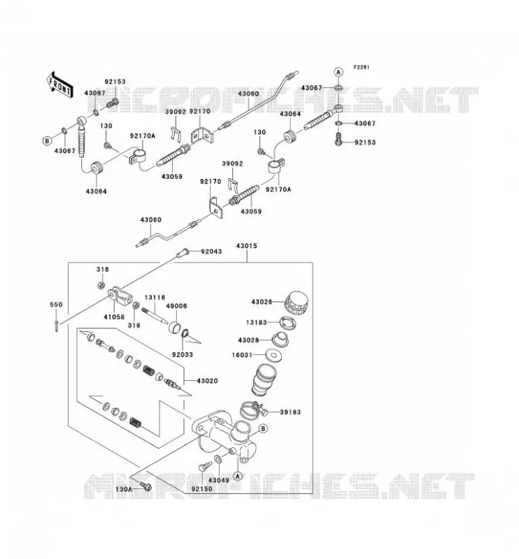 MAiTRE CYLINDRE Kawasaki SSV 950 2005 MULE 3010 DIESEL 4X4  KAF950-B3