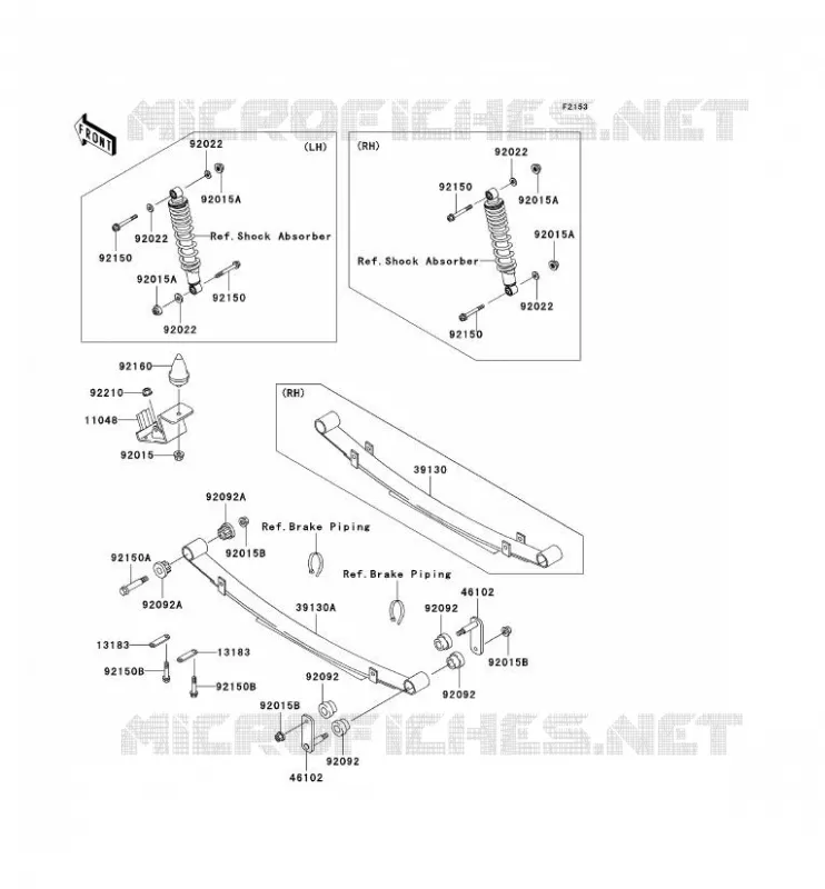 SUSPENSION ARRI&Egrave;RE Kawasaki SSV 950 2005 MULE 3010 DIESEL 4X4  KAF950-B3