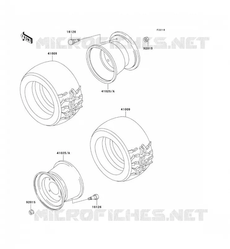 ROUE/PNEUS Kawasaki SSV 950 2005 MULE 3010 DIESEL 4X4  KAF950-B3