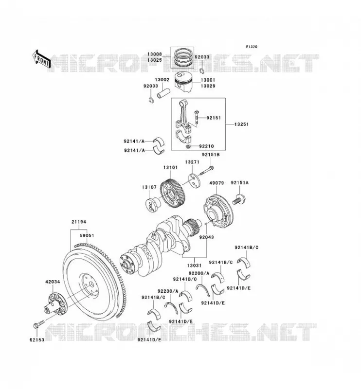 VILEBREQUIN/PISTON Kawasaki SSV 950 2005 MULE 3010 DIESEL 4X4  KAF950-B3