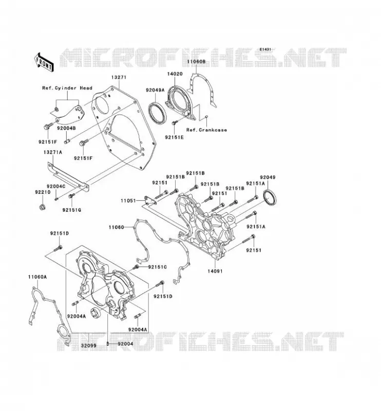 COUVERCLES MOTEUR Kawasaki SSV 950 2006 MULE 3010 DIESEL 4X4  KAF950B6F