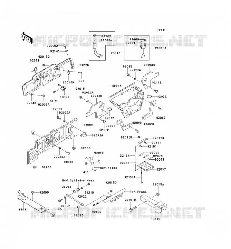 PIECE DE CADRE (COUVERTURE) Kawasaki SSV 950 2006 MULE 3010 DIESEL 4X4  KAF950B6F