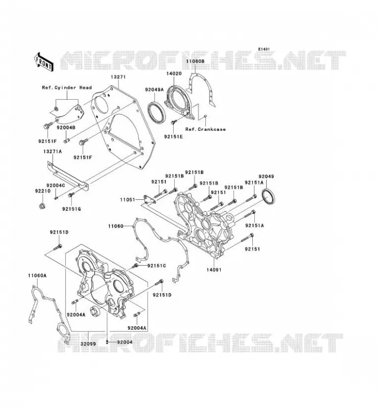 COUVERCLES MOTEUR Kawasaki SSV 950 2006 MULE 3010 DIESEL 4X4  KAF950B6F
