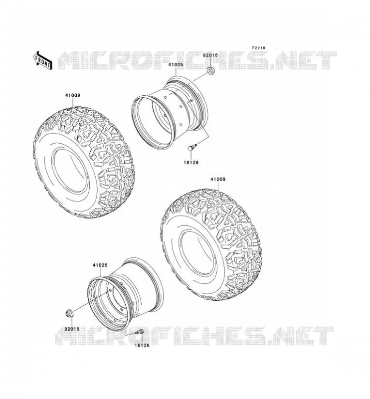 ROUE/PNEUS Kawasaki SSV 950 2006 MULE 3010 DIESEL 4X4  KAF950B6F