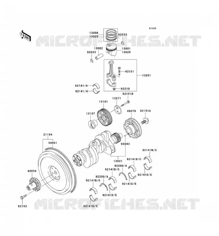 VILEBREQUIN/PISTON Kawasaki SSV 950 2006 MULE 3010 DIESEL 4X4  KAF950B6F
