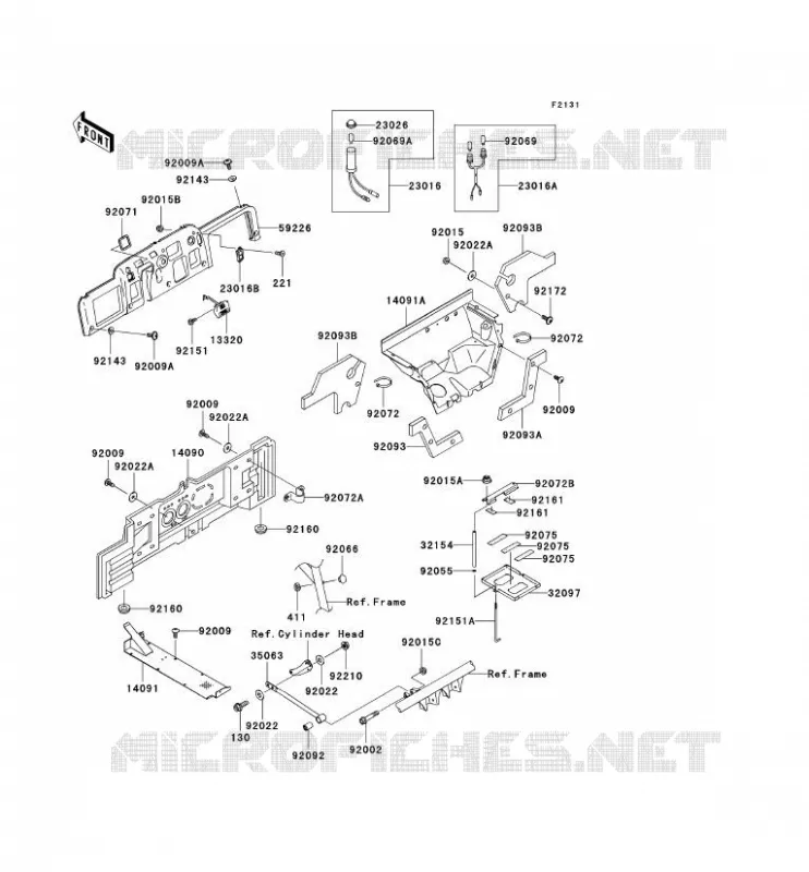 PIECE DE CADRE (COUVERTURE) Kawasaki SSV 950 2006 MULE 3010 DIESEL 4X4  KAF950B6F