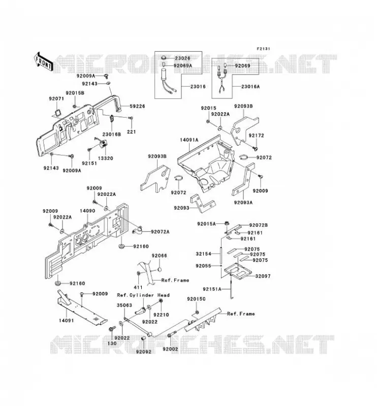 PIECE DE CADRE (COUVERTURE) Kawasaki SSV 950 2007 MULE 3010 DIESEL 4X4  KAF950B7F