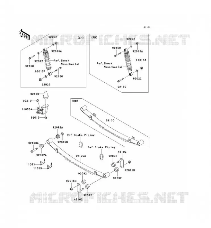 SUSPENSION ARRI&Egrave;RE Kawasaki SSV 950 2007 MULE 3010 DIESEL 4X4  KAF950B7F