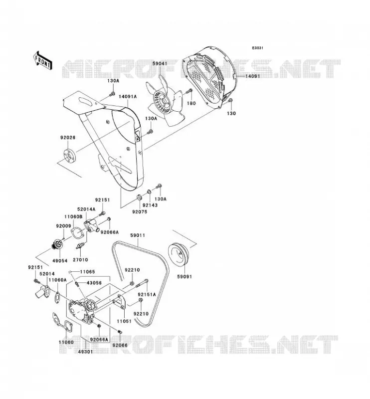 POMPE &Agrave; EAU Kawasaki SSV 950 2007 MULE 3010 TRANS 4X4 DIESEL  KAF950C7F