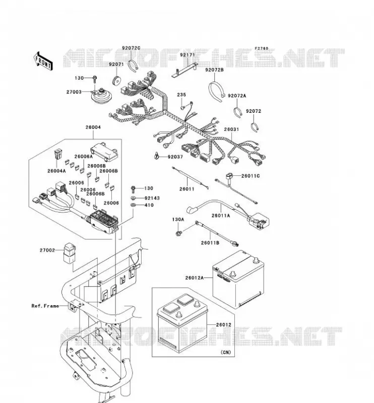 CHASSIS EQUIPMENT ELECTRIQUE Kawasaki SSV 950 2007 MULE 3010 TRANS 4X4 DIESEL  KAF950C7F