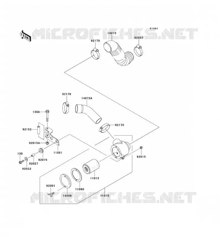 FILTRE A AIR - CONVERTISSEUR Kawasaki SSV 950 2007 MULE 3010 TRANS 4X4 DIESEL  KAF950C7F