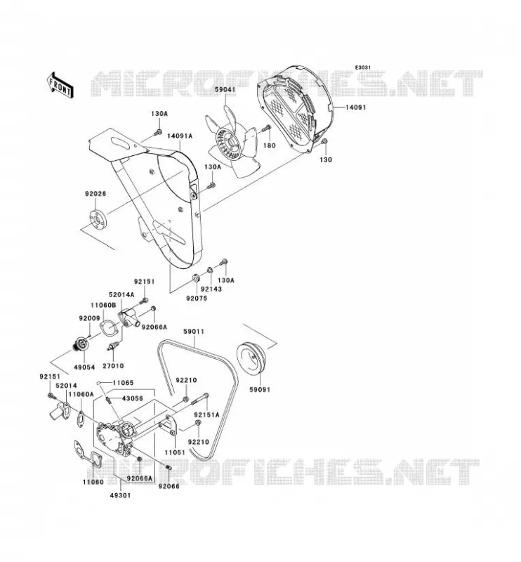POMPE &Agrave; EAU Kawasaki SSV 950 2007 MULE 3010 TRANS 4X4 DIESEL  KAF950C7F