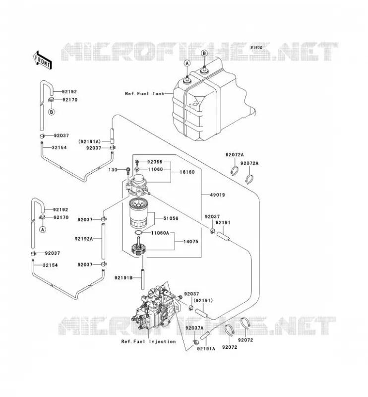 POMPE A ESSENCE Kawasaki SSV 950 2007 MULE 3010 TRANS 4X4 DIESEL  KAF950C7F