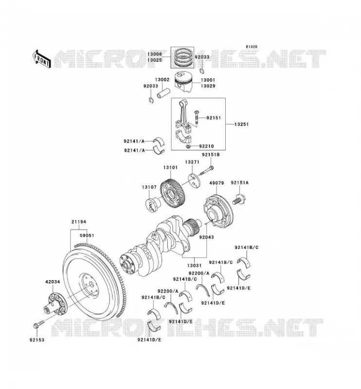 VILEBREQUIN/PISTON Kawasaki SSV 950 2007 MULE 3010 TRANS 4X4 DIESEL  KAF950C7F