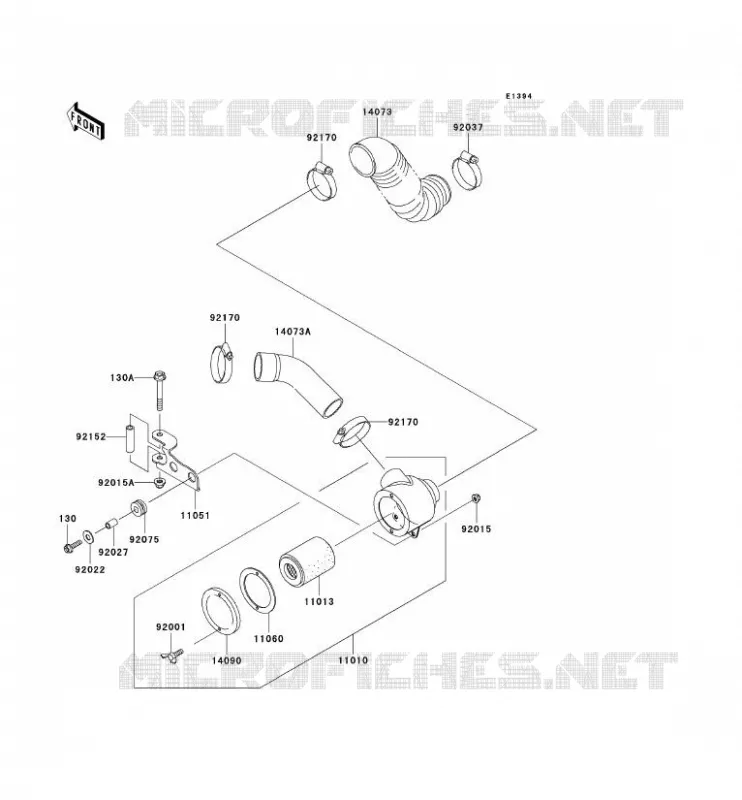 FILTRE A AIR - CONVERTISSEUR Kawasaki SSV 950 2007 MULE 3010 TRANS 4X4 DIESEL  KAF950C7F