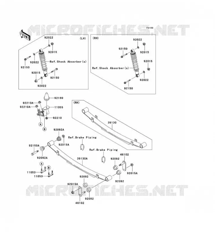 SUSPENSION ARRI&Egrave;RE Kawasaki SSV 950 2008 MULE 3010 DIESEL 4X4  KAF950D8F