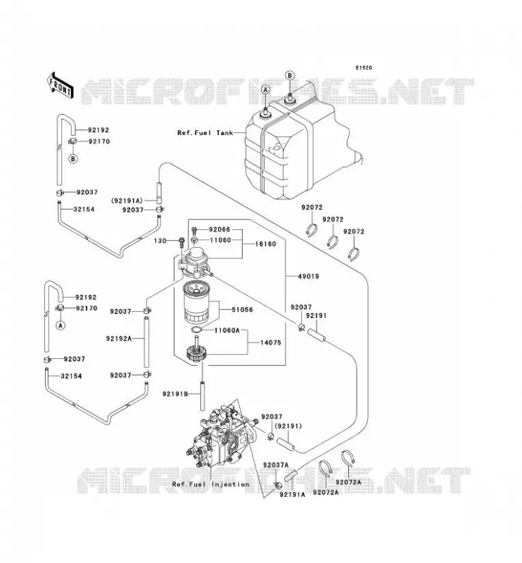 POMPE A ESSENCE Kawasaki SSV 950 2008 MULE 3010 TRANS 4X4 DIESEL  KAF950E8F