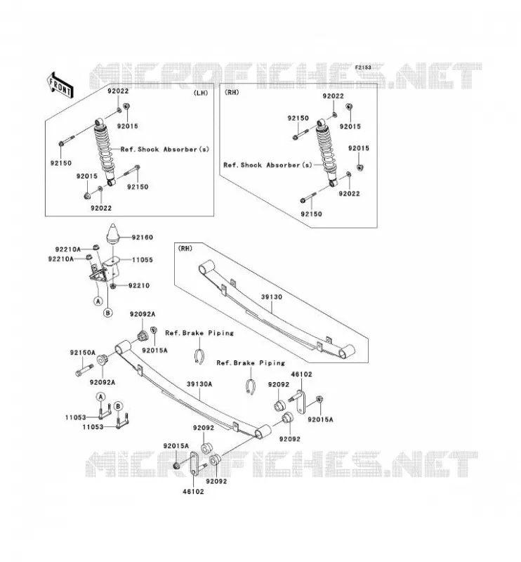 SUSPENSION ARRI&Egrave;RE Kawasaki SSV 950 2008 MULE 3010 TRANS 4X4 DIESEL  KAF950E8F