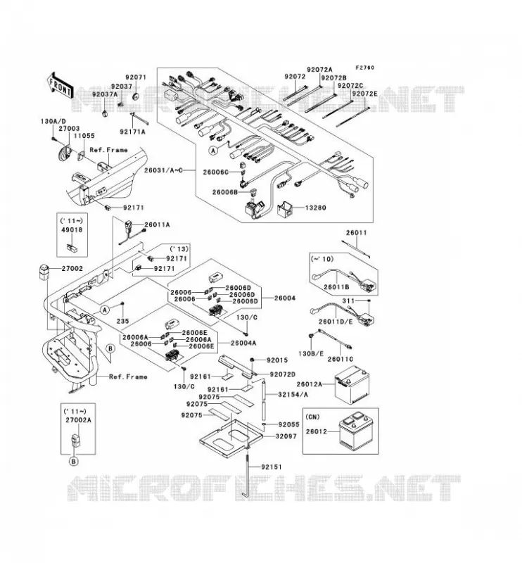 CHASSIS EQUIPMENT ELECTRIQUE Kawasaki SSV 950 2009 MULE 4010 DIESEL 4X4  KAF950F9F