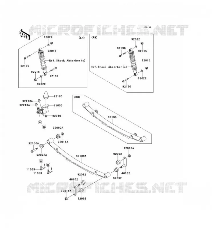 SUSPENSION ARRI&Egrave;RE Kawasaki SSV 950 2009 MULE 4010 DIESEL 4X4  KAF950F9F
