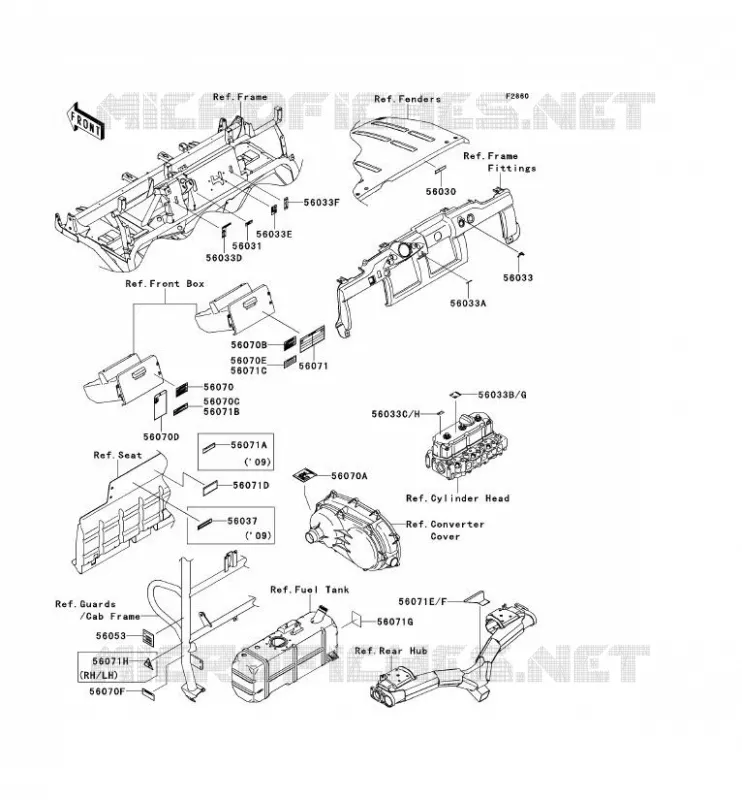 LABEL Kawasaki SSV 950 2011 MULE 4010 DIESEL 4X4  KAF950FBF
