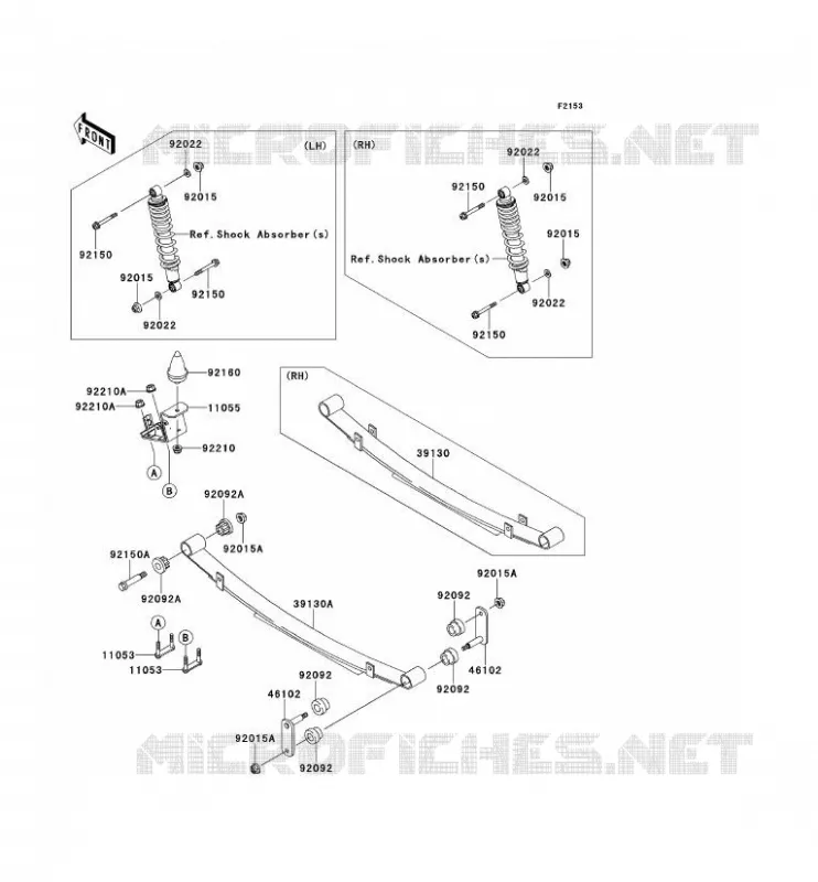 SUSPENSION ARRI&Egrave;RE Kawasaki SSV 950 2012 MULE 4010 DIESEL 4X4  KAF950FCF