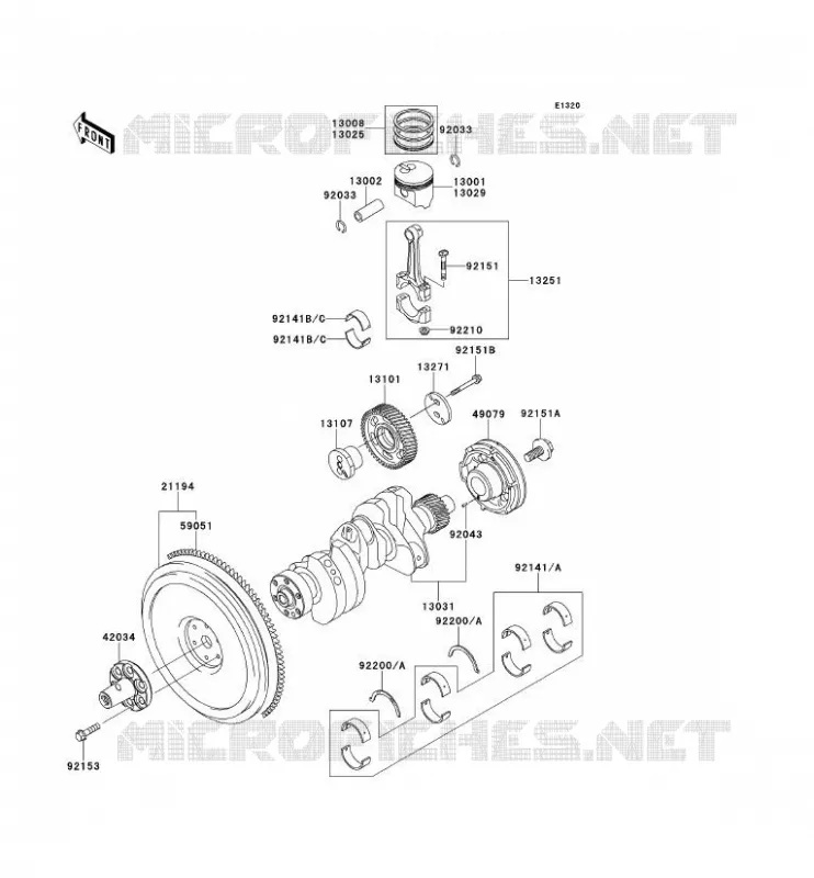 VILEBREQUIN/PISTON Kawasaki SSV 950 2013 MULE 4010 DIESEL 4X4  KAF950FDF
