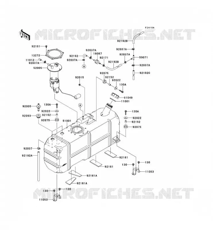 RESERVOIR CARBURANT Kawasaki SSV 950 2013 MULE 4010 DIESEL 4X4  KAF950FDF