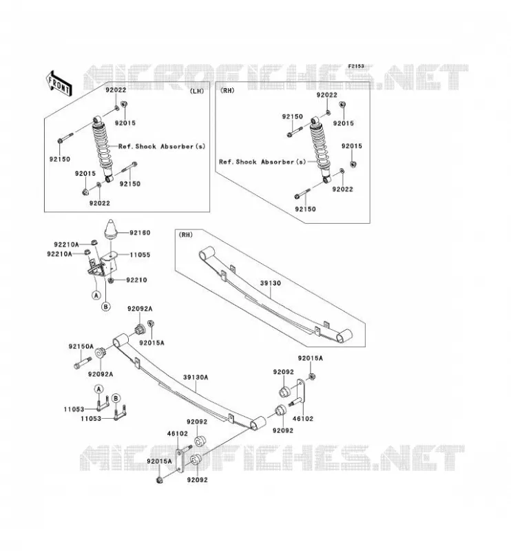 SUSPENSION ARRI&Egrave;RE Kawasaki SSV 950 2013 MULE 4010 DIESEL 4X4  KAF950FDF