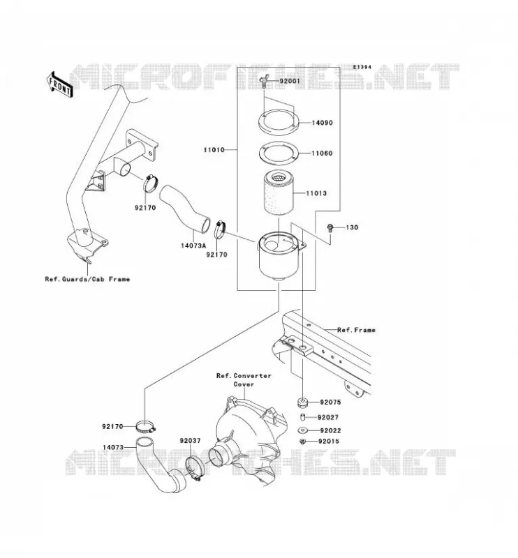 FILTRE A AIR - CONVERTISSEUR Kawasaki SSV 950 2009 MULE 4010 TRANS 4X4 DIESEL  KAF950G9F