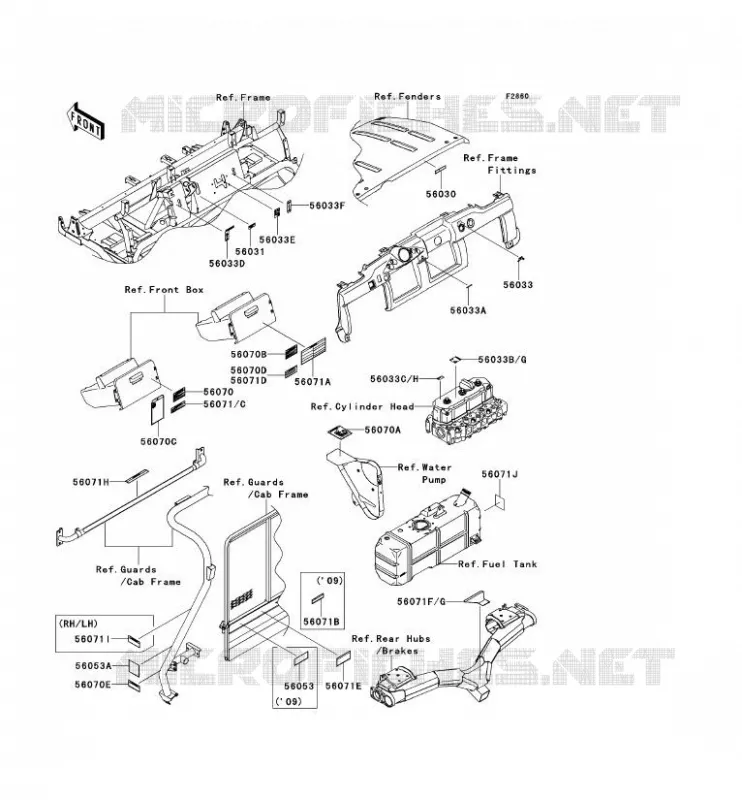 LABEL Kawasaki SSV 950 2010 MULE 4010 TRANS 4X4 DIESEL  KAF950GAF