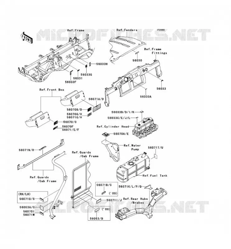 LABEL Kawasaki SSV 950 2011 MULE 4010 TRANS 4X4 DIESEL  KAF950GBF
