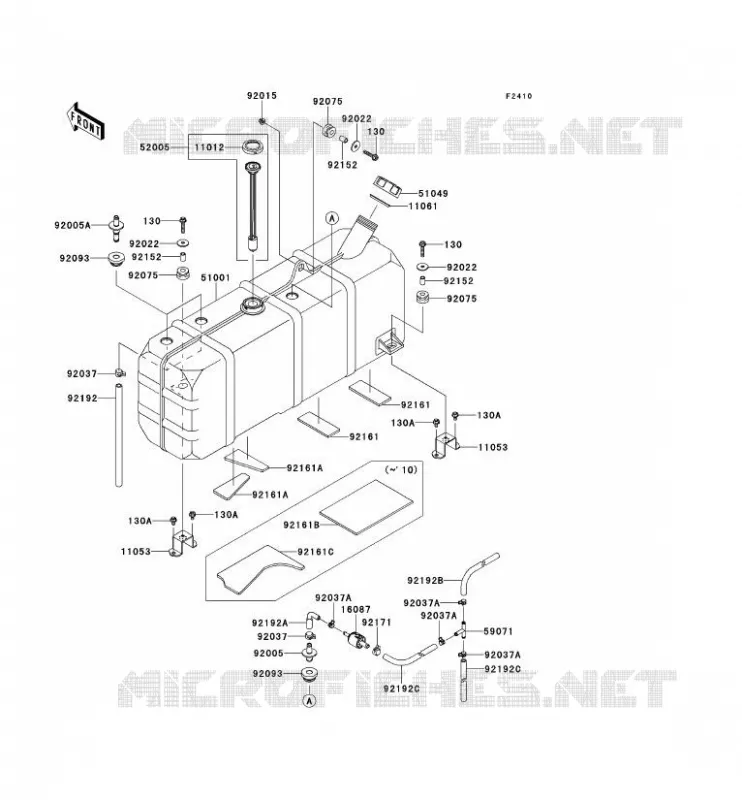 RESERVOIR CARBURANT Kawasaki SSV 950 2012 MULE 4010 TRANS 4X4 DIESEL  KAF950GCF