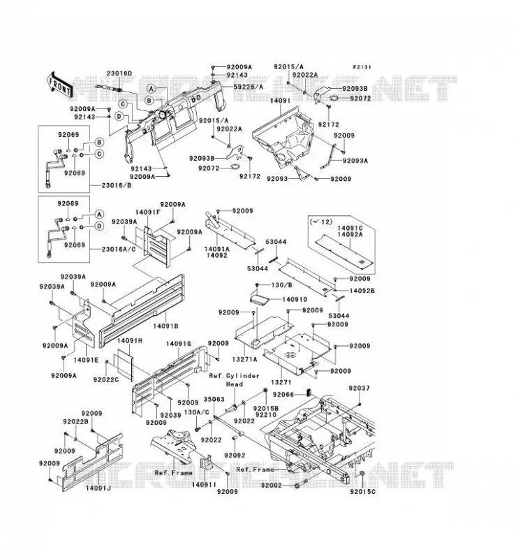 PIECE DE CADRE (COUVERTURE) Kawasaki SSV 950 2012 MULE 4010 TRANS 4X4 DIESEL  KAF950GCF