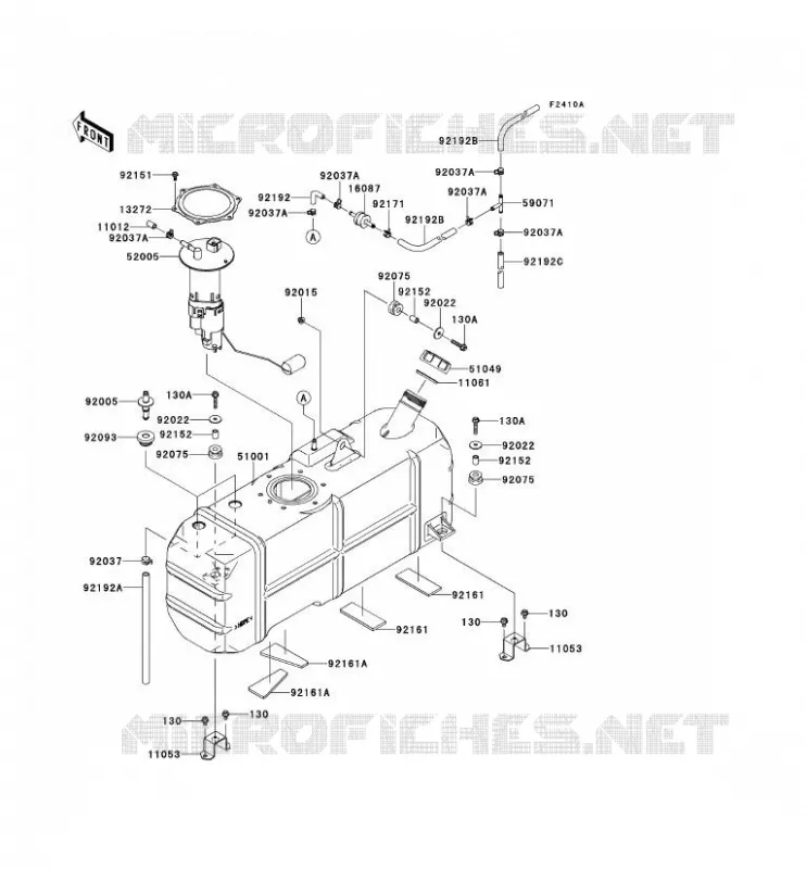 RESERVOIR CARBURANT Kawasaki SSV 950 2013 MULE 4010 TRANS 4X4 DIESEL  KAF950GDF