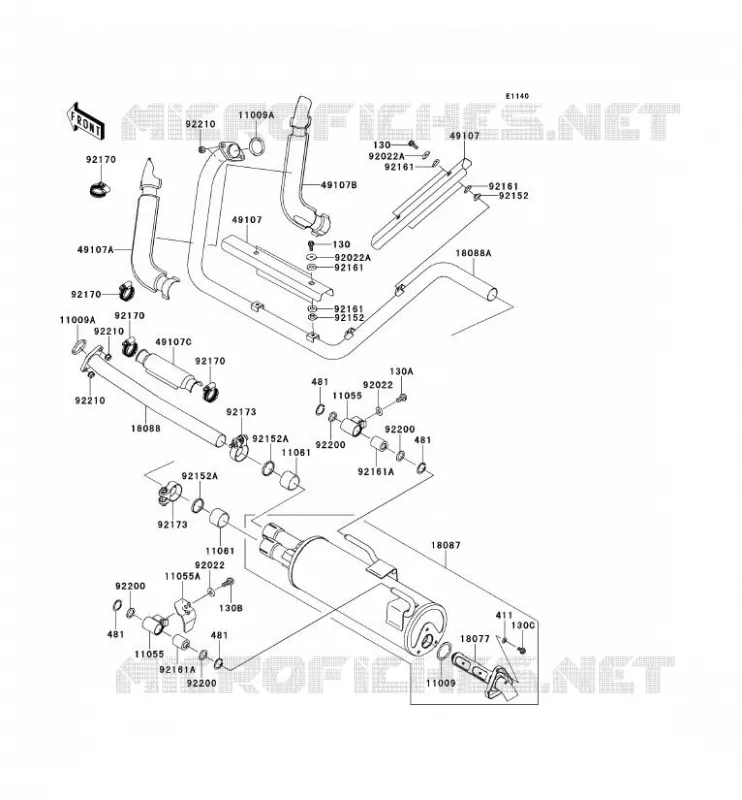 &Eacute;CHAPPEMENT Kawasaki SSV 750 2012 TERYX 750 FI 4X4 LE  KRF750PCS